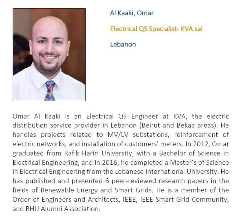 RHU electrical engineering alumnus among the Future Energy Leaders of Lebanon