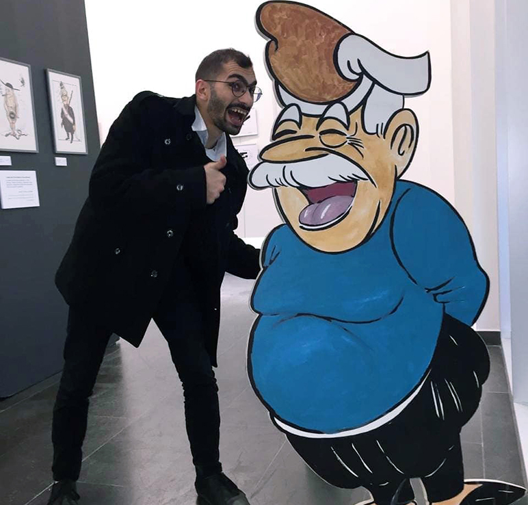 RHU graphic design students and alumnus finalists in Pierre Sadek’s competition for editorial caricatures