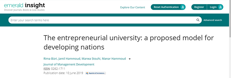 RHU research proposes a model for the entrepreneurial university for developing nations