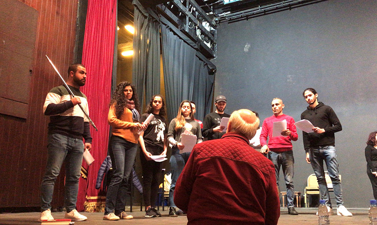 RHU students attend a workshop on acting techniques