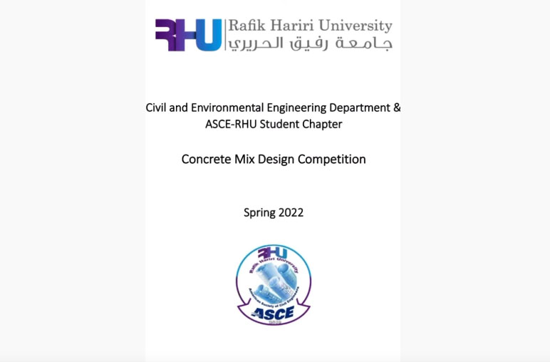 RHU Concrete Mix Design Competition is in its final stages 