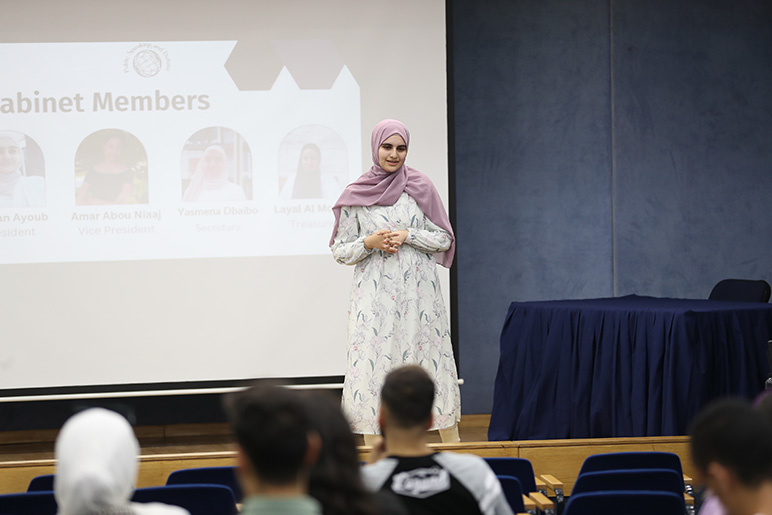 RHU students learn to speak in public and debate in front of a crowd