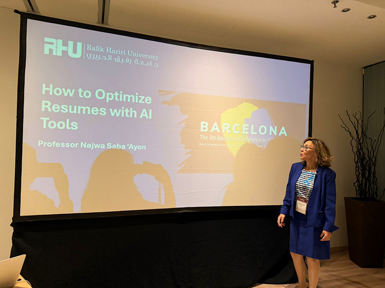 RHU professor presents AI-Optimized Resume Research at IAFOR Barcelona Conference