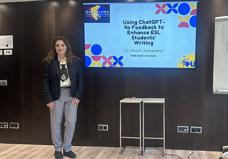 RHU faculty member presents AI research at the 6th Barcelona Conference on Education