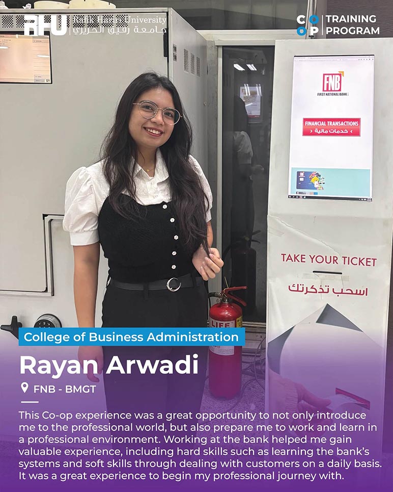 RHU students gain hands-on industry experience through the university’s Co-op Program