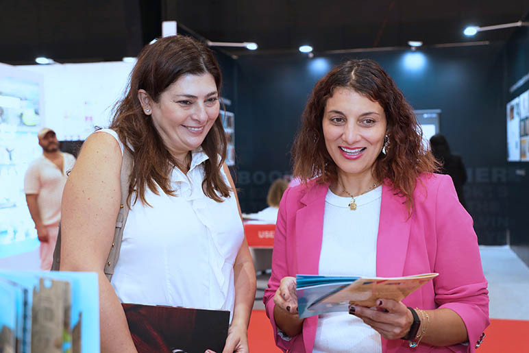 Rafik Hariri University Graphic Design students showcase their creative work at the Graphic Arts Pavilion during the 67th Beirut Arab International Book Fair