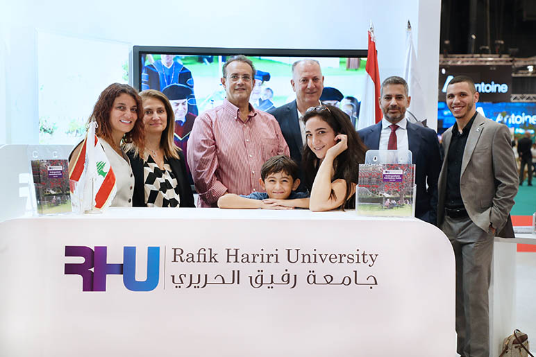 Rafik Hariri University Graphic Design students showcase their creative work at the Graphic Arts Pavilion during the 67th Beirut Arab International Book Fair