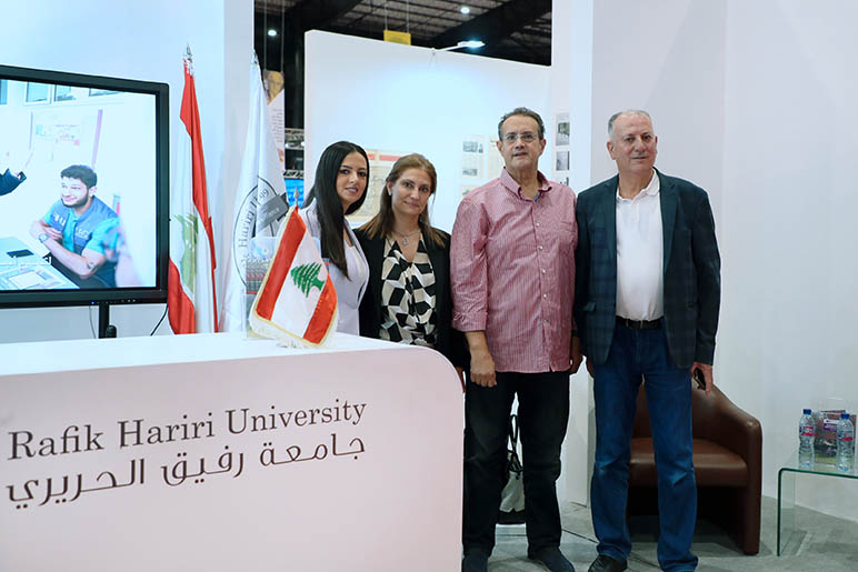 Rafik Hariri University Graphic Design students showcase their creative work at the Graphic Arts Pavilion during the 67th Beirut Arab International Book Fair