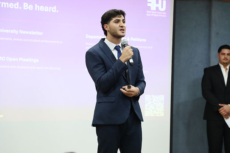 RHU Student Representative Council candidates present their programs during Campaigning Day ahead of elections